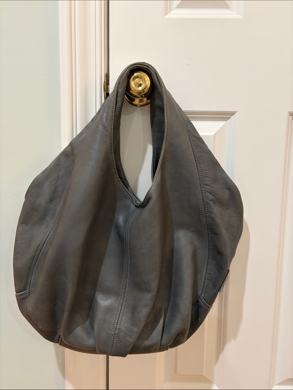 B-Low the Belt Charcoal Leather Hobo Shoulder Bag